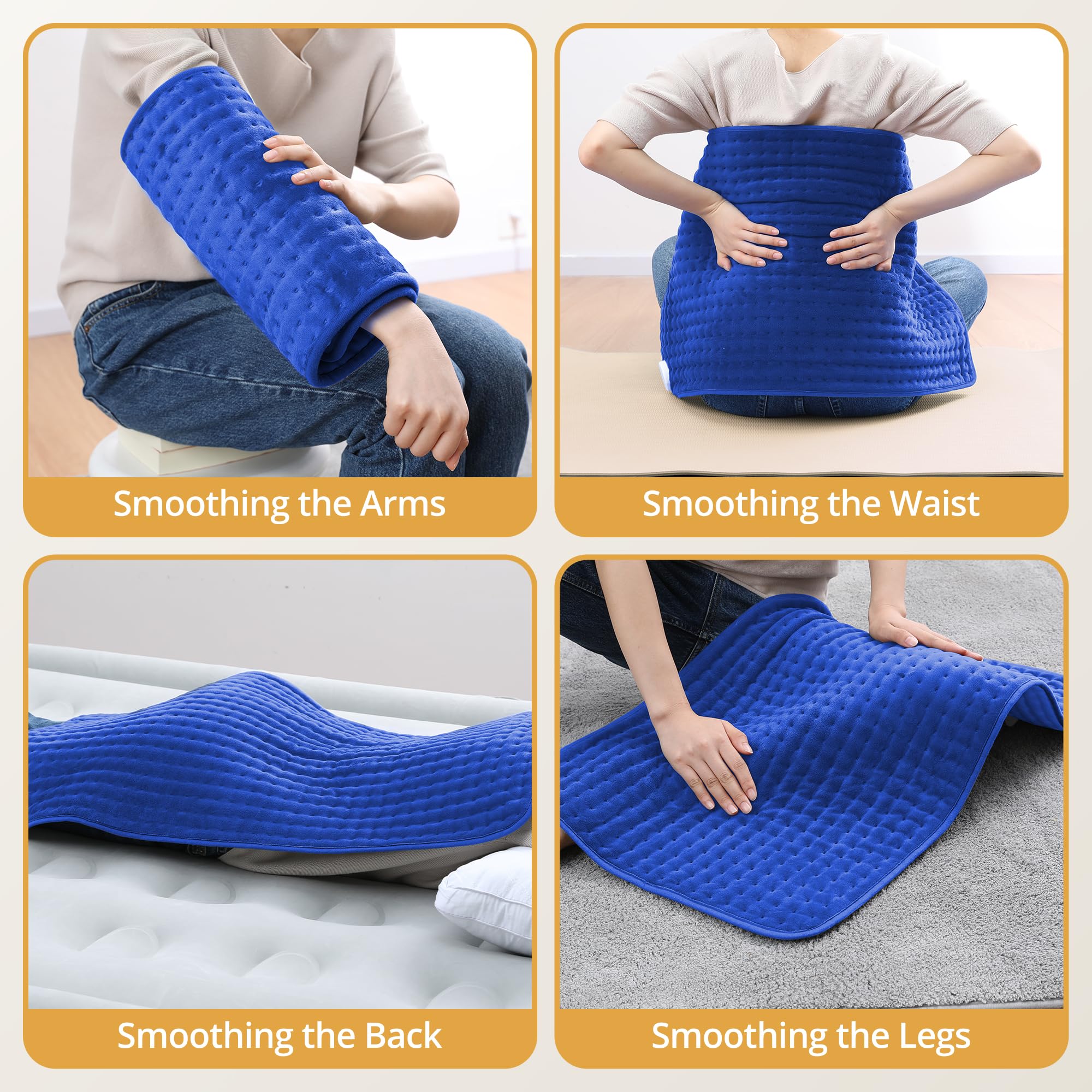 Siinsay heating pad offers 180-minute auto-off for safe sessions.