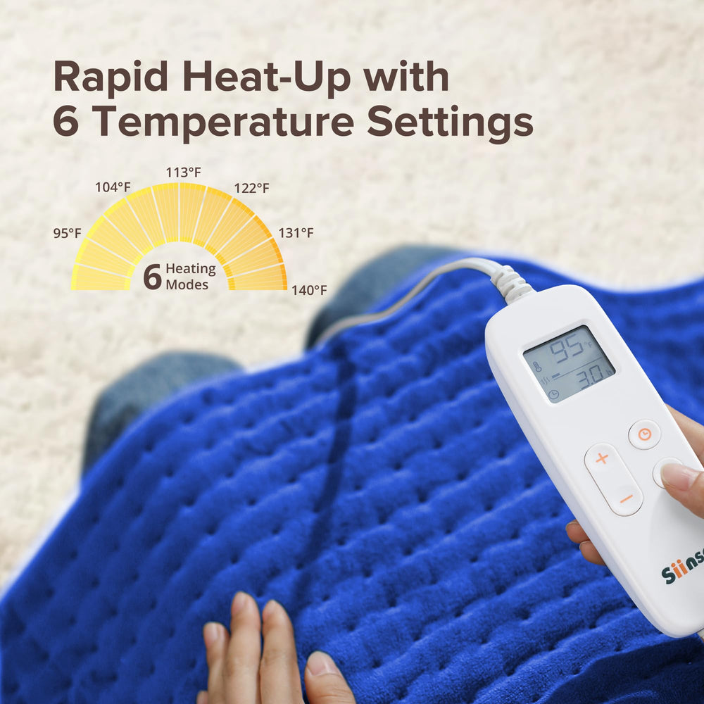 Siinsay 33x17 inch heating pad provides full-back coverage during therapy.