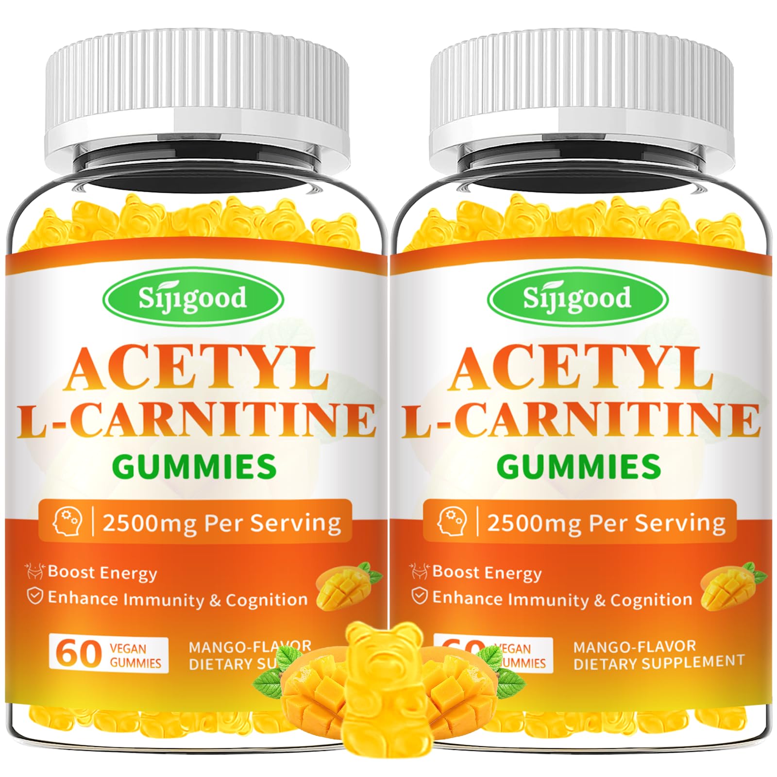 Sijigood Acetyl L-Carnitine Gummies 2-pack front view showing convenient energy on the go