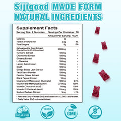 Close-up of Sijigood gummies with blueberry flavor aiding calm sleep
