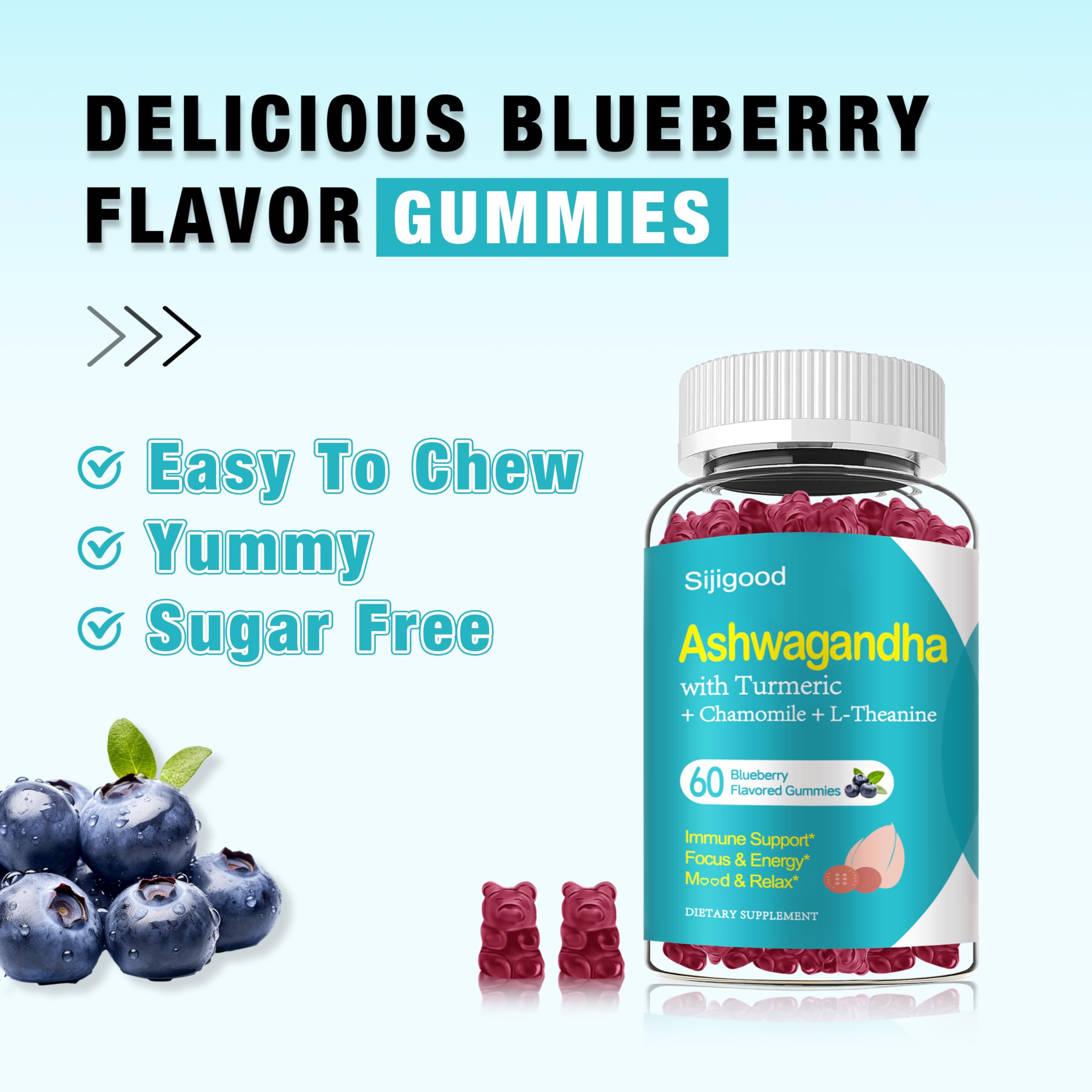 Blueberry gummies with smooth texture and natural flavor from Sijigood