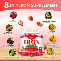 Sijigood iron gummies nutrients icons for absorption