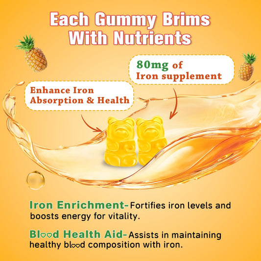 Sijigood iron gummies pineapple pack shows convenient two-pack option.