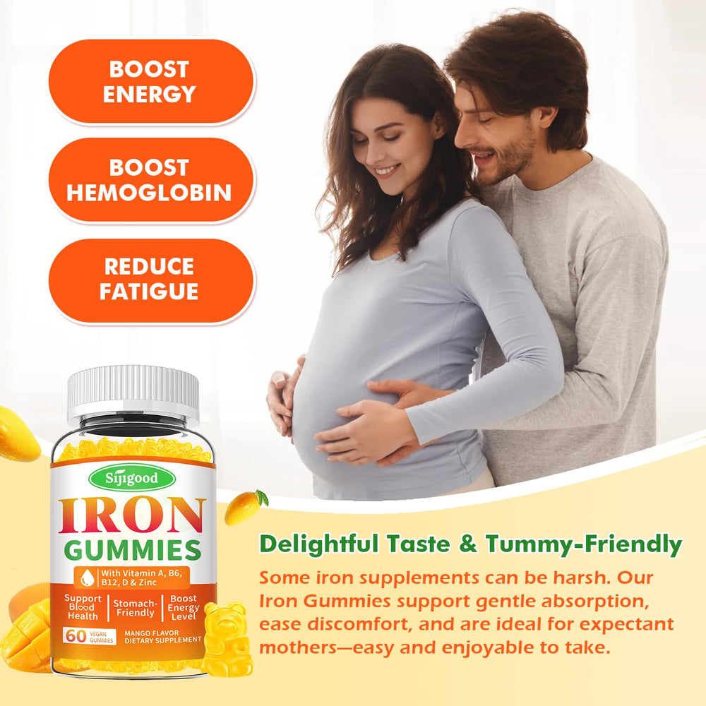 Sijigood iron gummies texture closeup reveals chewable consistency.