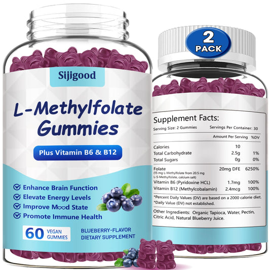 Sijigood L-Methylfolate gummies in blueberry bottle for convenient daily wellness