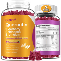 Sijigood Quercetin Gummies 2-packs packaging highlighting family-friendly immune support potential.