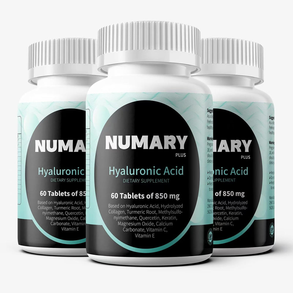 SILKMYST Hyaluronic Acid bottle showing the 180-tablet supply for daily hydration