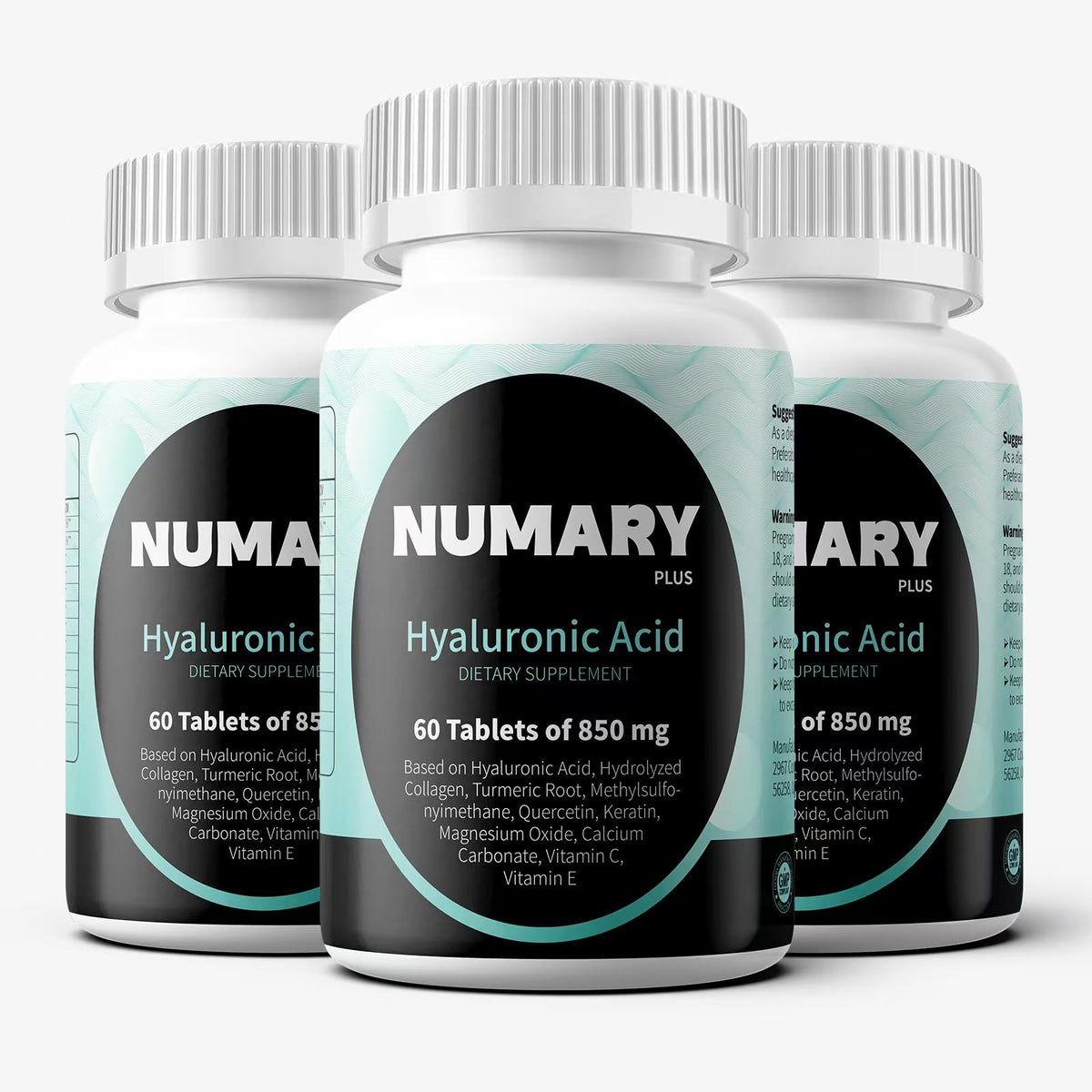 SILKMYST Hyaluronic Acid bottle showing the 180-tablet supply for daily hydration