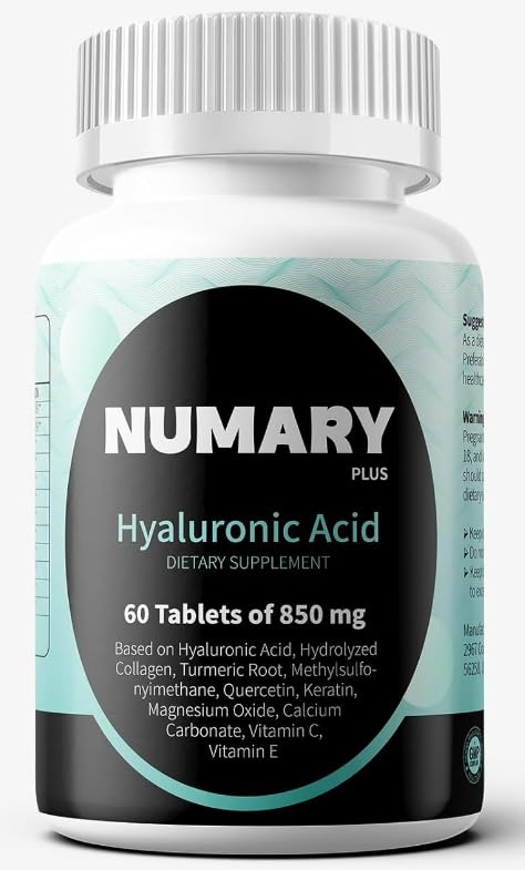 SILKMYST hyaluronic acid tablets close-up for skin hydration support.