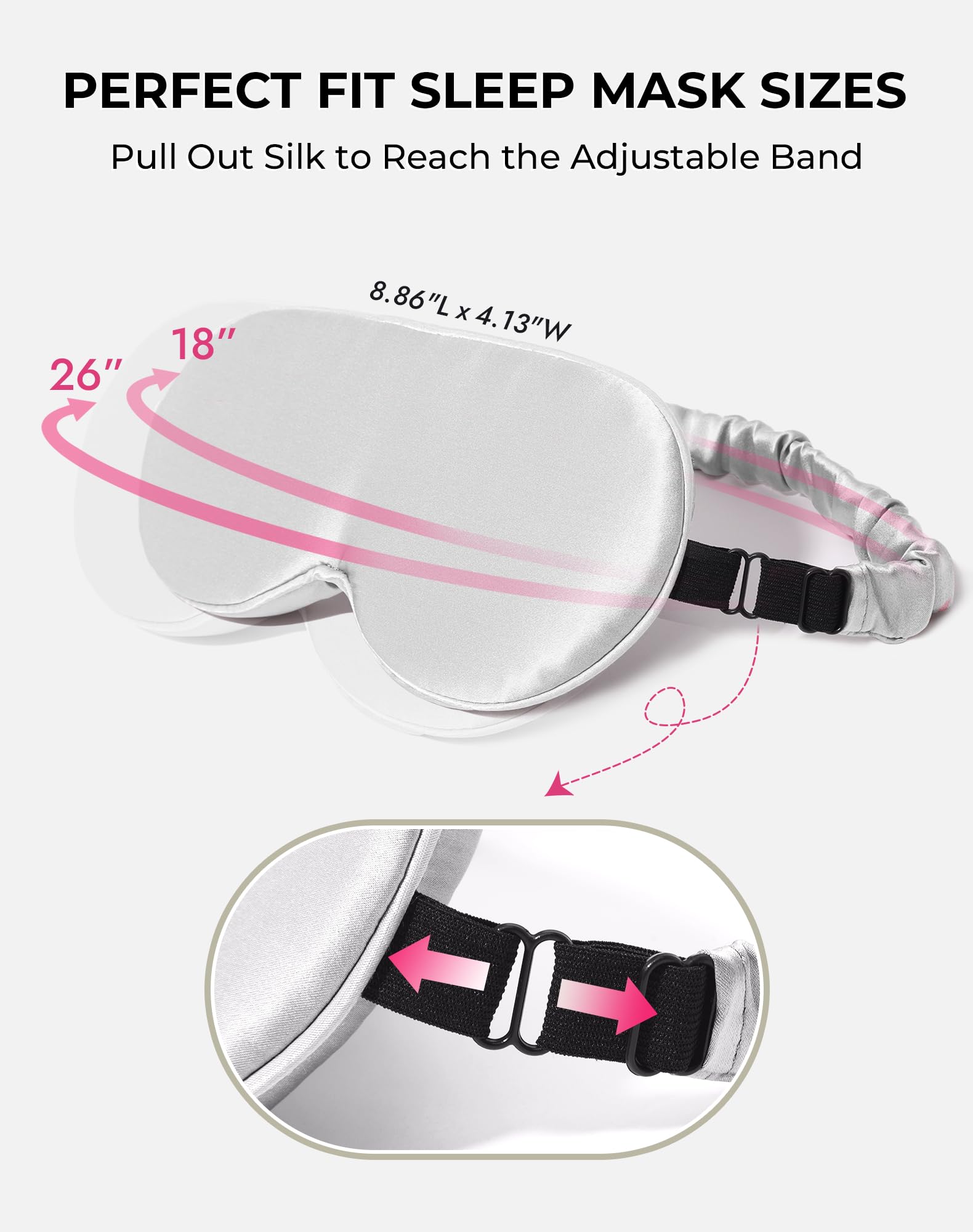 SilkSilky adjustable strap close-up for a secure, hair-friendly fit