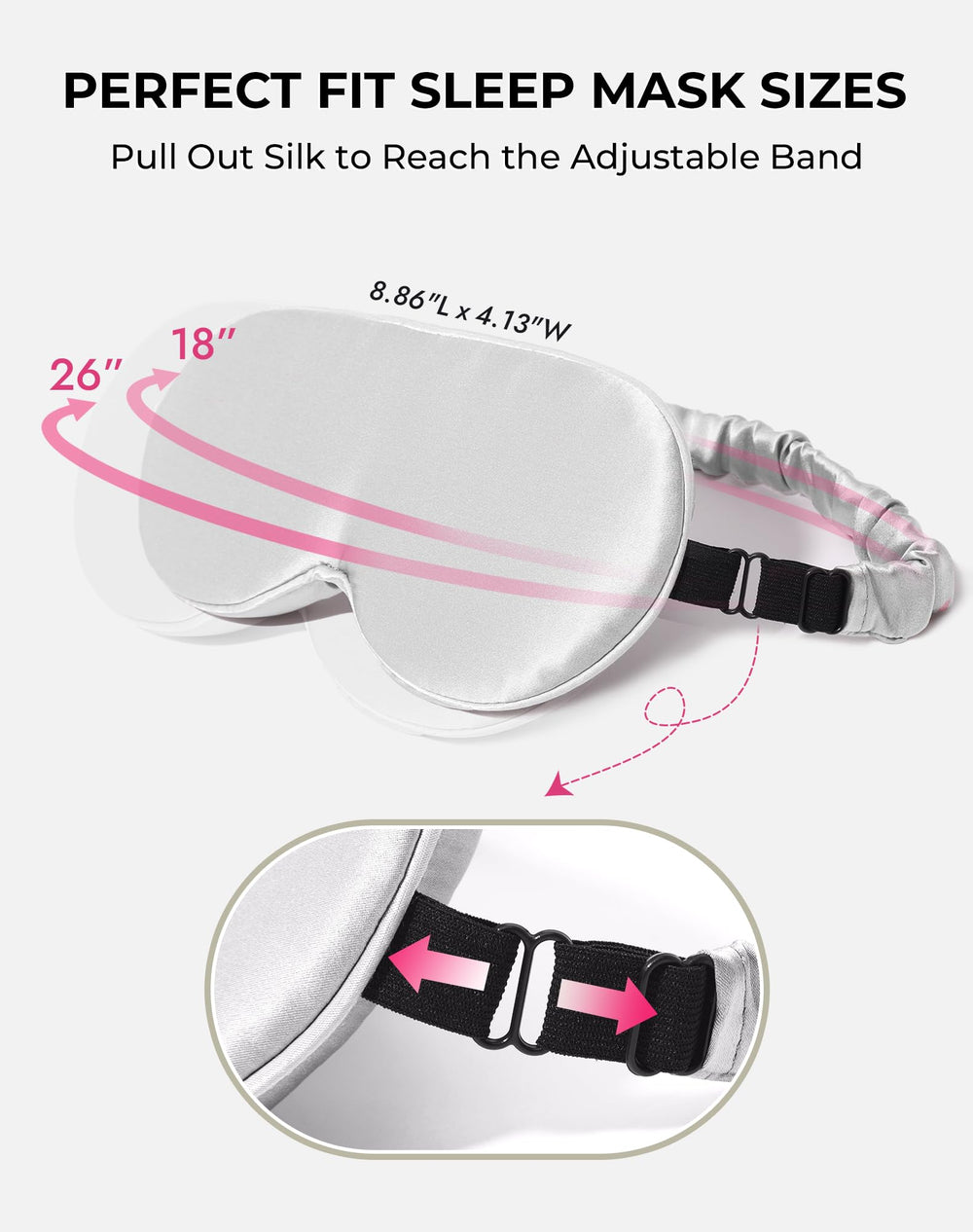 SilkSilky adjustable strap close-up for a secure, hair-friendly fit