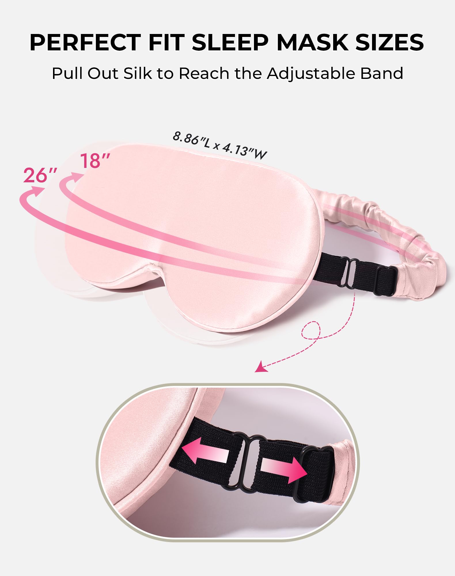 SilkSilky 22 momme silk provides breathable, luxurious feel for restful wear.