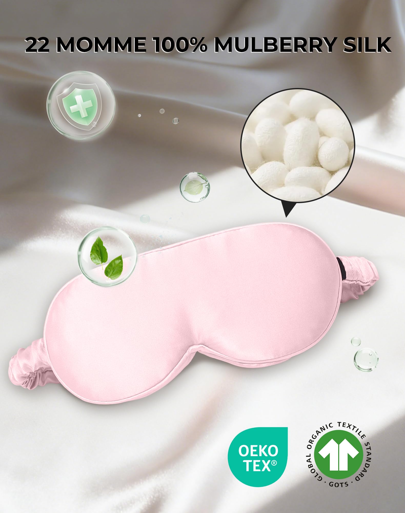 SilkSilky 3D contoured sleep mask supports eye comfort and no pressure.