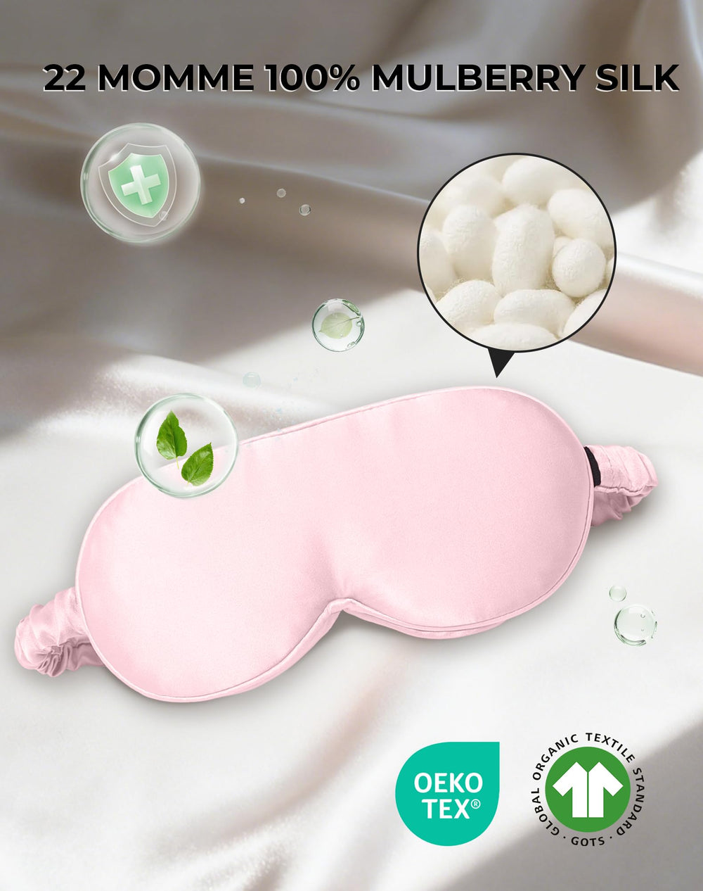 SilkSilky 3D contoured sleep mask supports eye comfort and no pressure.