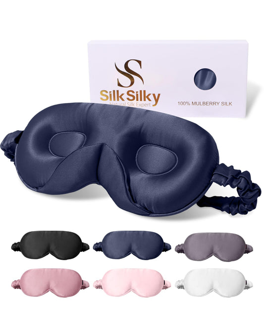 SilkSilky sleep mask 3D contour creating comfortable eyelid space for blinking
