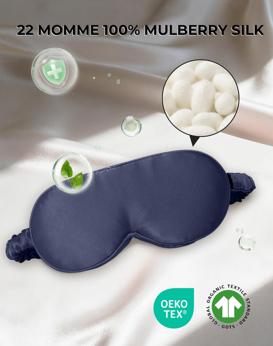 SilkSilky sleep mask with nose wing pads fits any nose shape for blackout