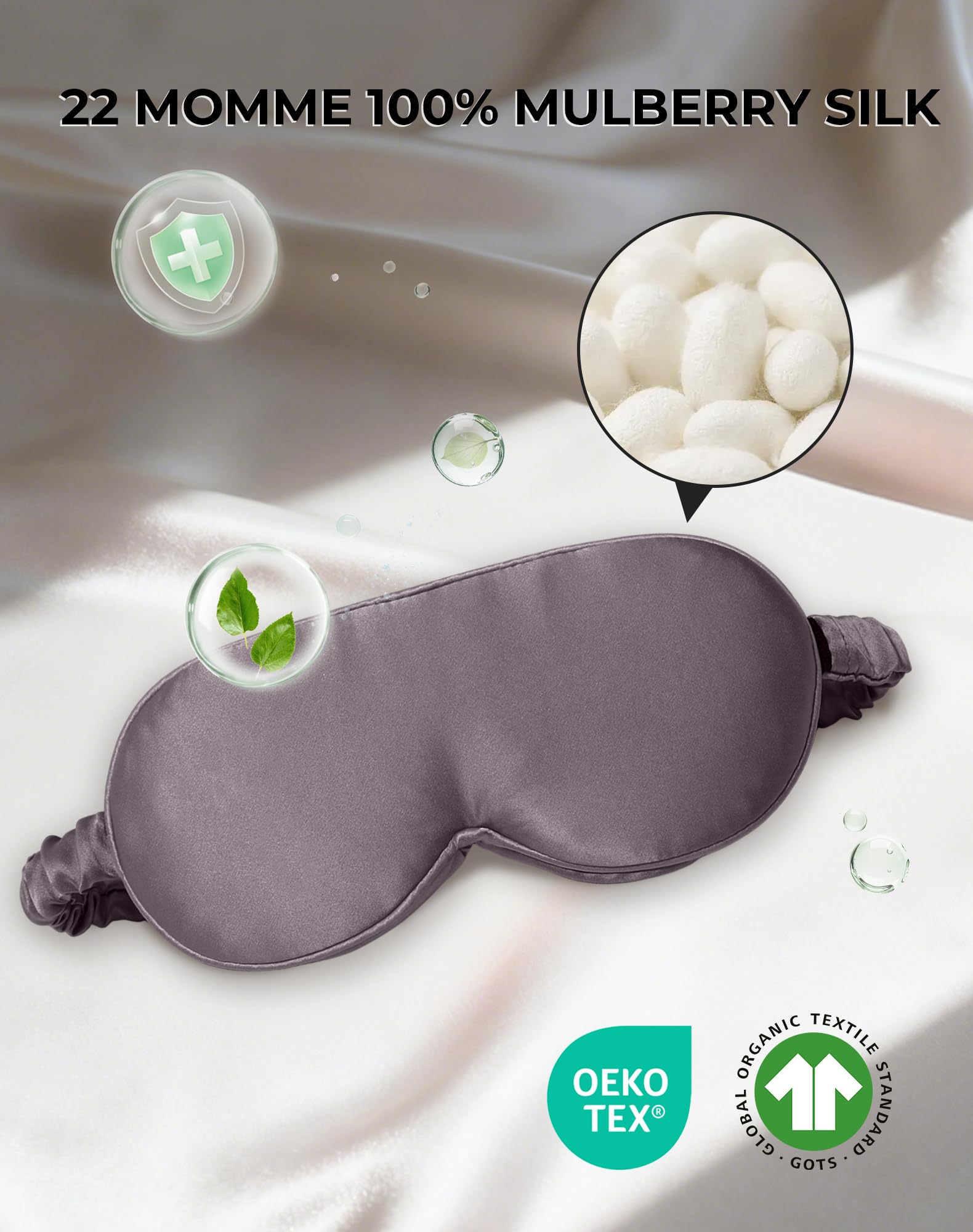 SilkSilky sleep mask showing nose wing pads for comprehensive blackout