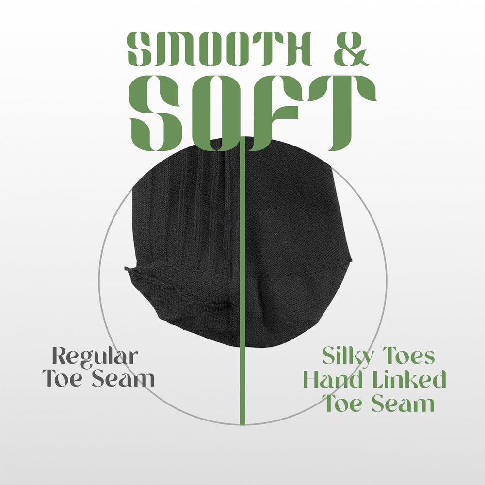 Silky Toes size range 9-15 ensures comfortable fit for many men.