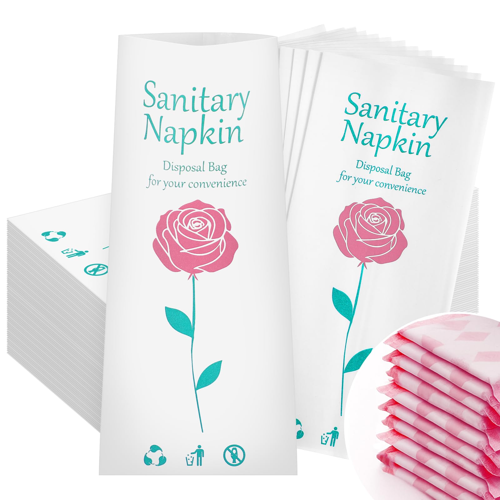SilTriangle floral sanitary disposal bags pack for discreet feminine care