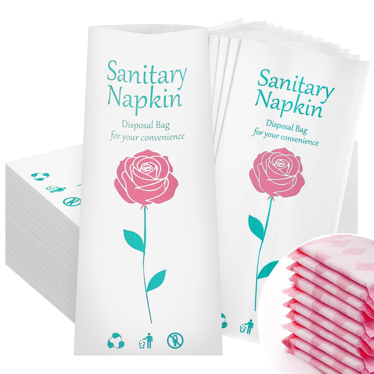 SilTriangle floral sanitary disposal bags pack for discreet feminine care