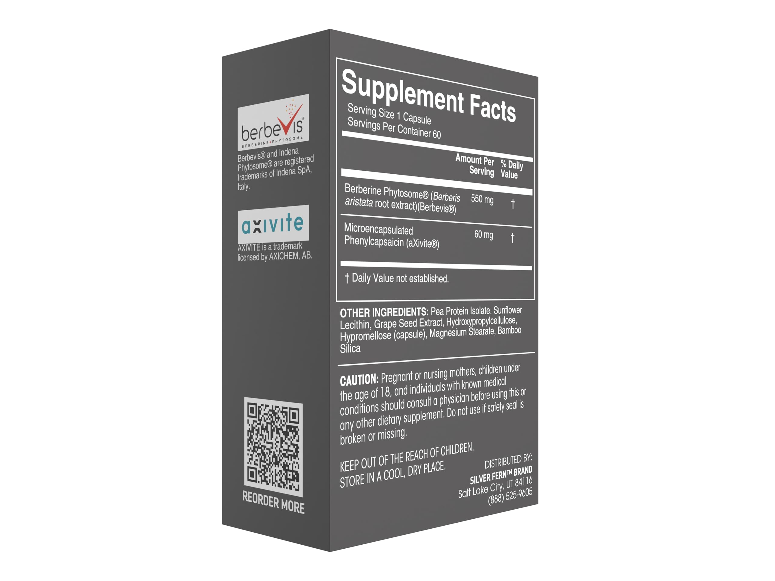 Silver Fern Berberine Phytosome capsule highlighting enhanced bioavailability