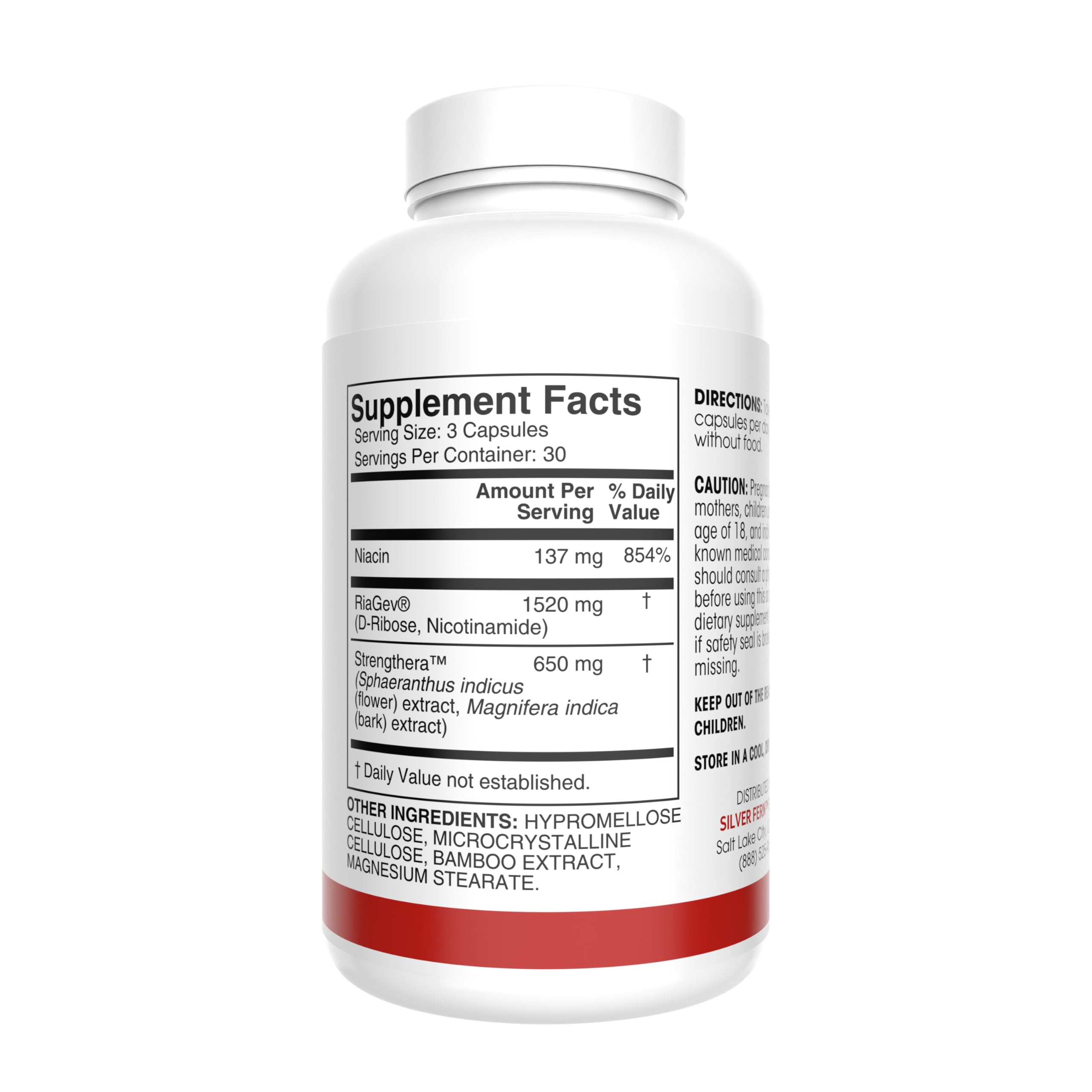Silver Fern Build 1Pack bottle back shows ingredients and dosage details