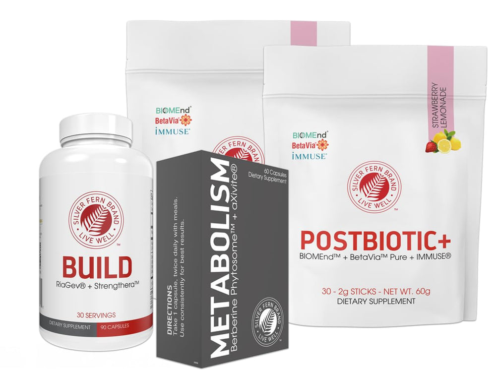 Silver Fern Build bottle with capsules for easy daily muscle support