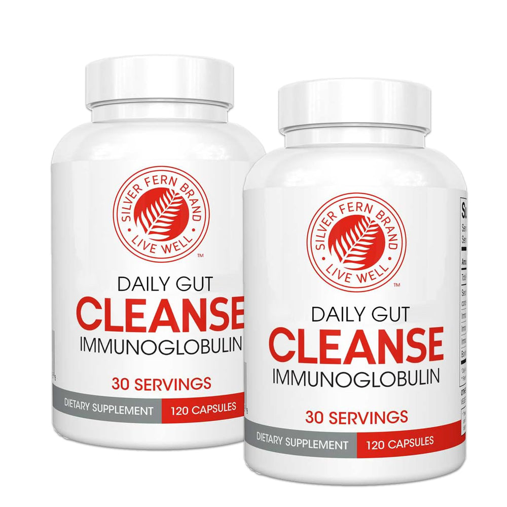 Silver Fern Cleanse bottle front highlighting gut support and dairy-free formula.