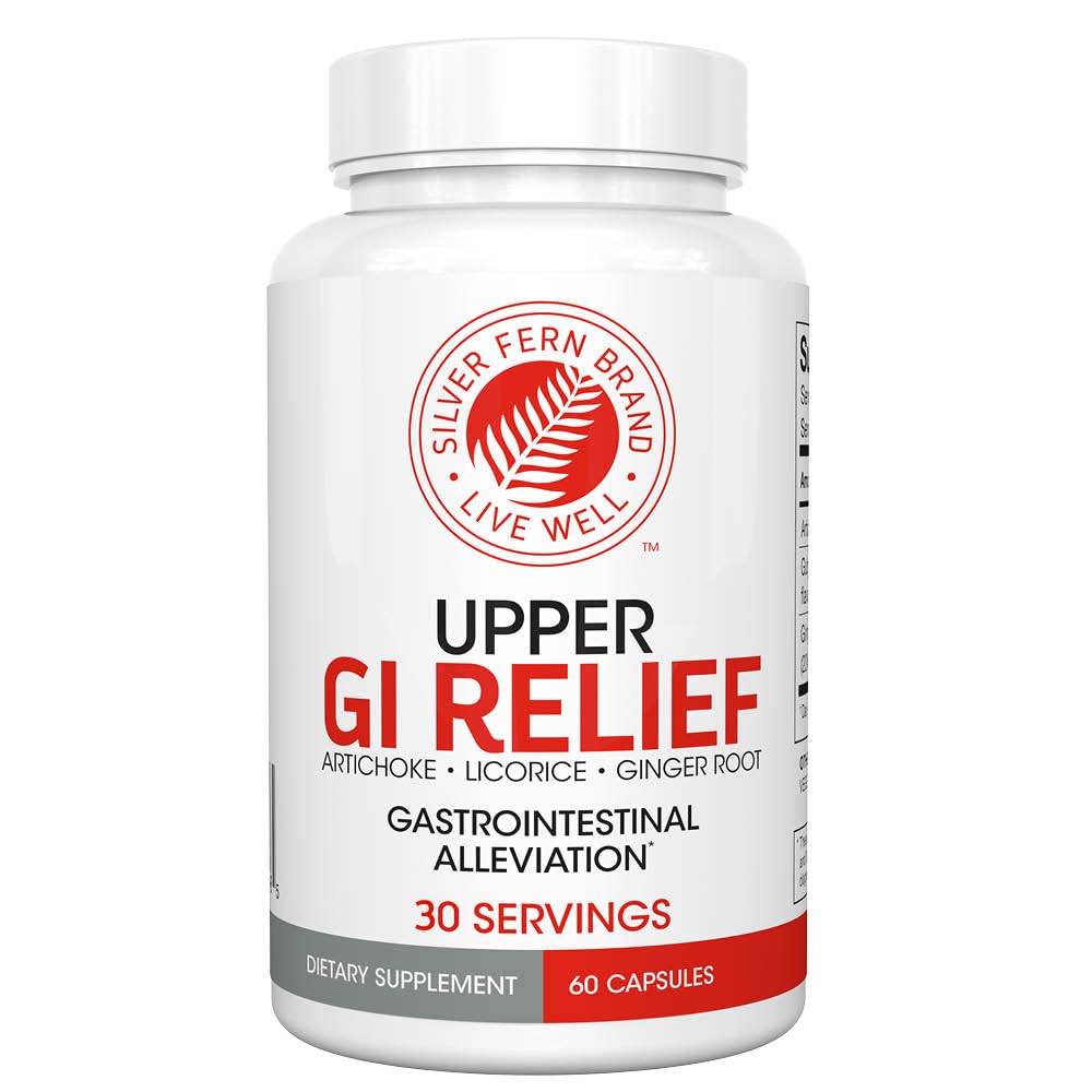 Silver Fern GI Relief bottle front offers natural digestive support.