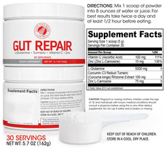 Silver Fern Gut Repair powder pour demonstrates easy daily use for gut health.