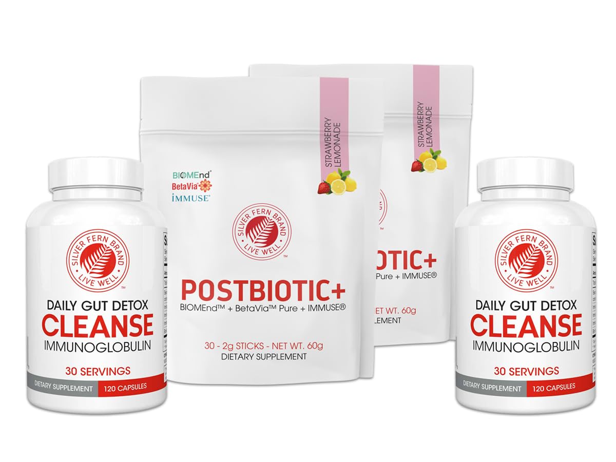 Silver Fern Postbiotic+ stick packs for on-the-go daily support.