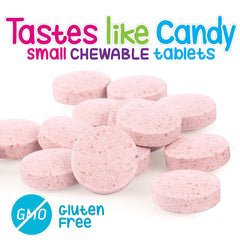 Close-up of Silver Fern Kids Ultimate Probiotic berry chewables for tasty daily probiotic ritual