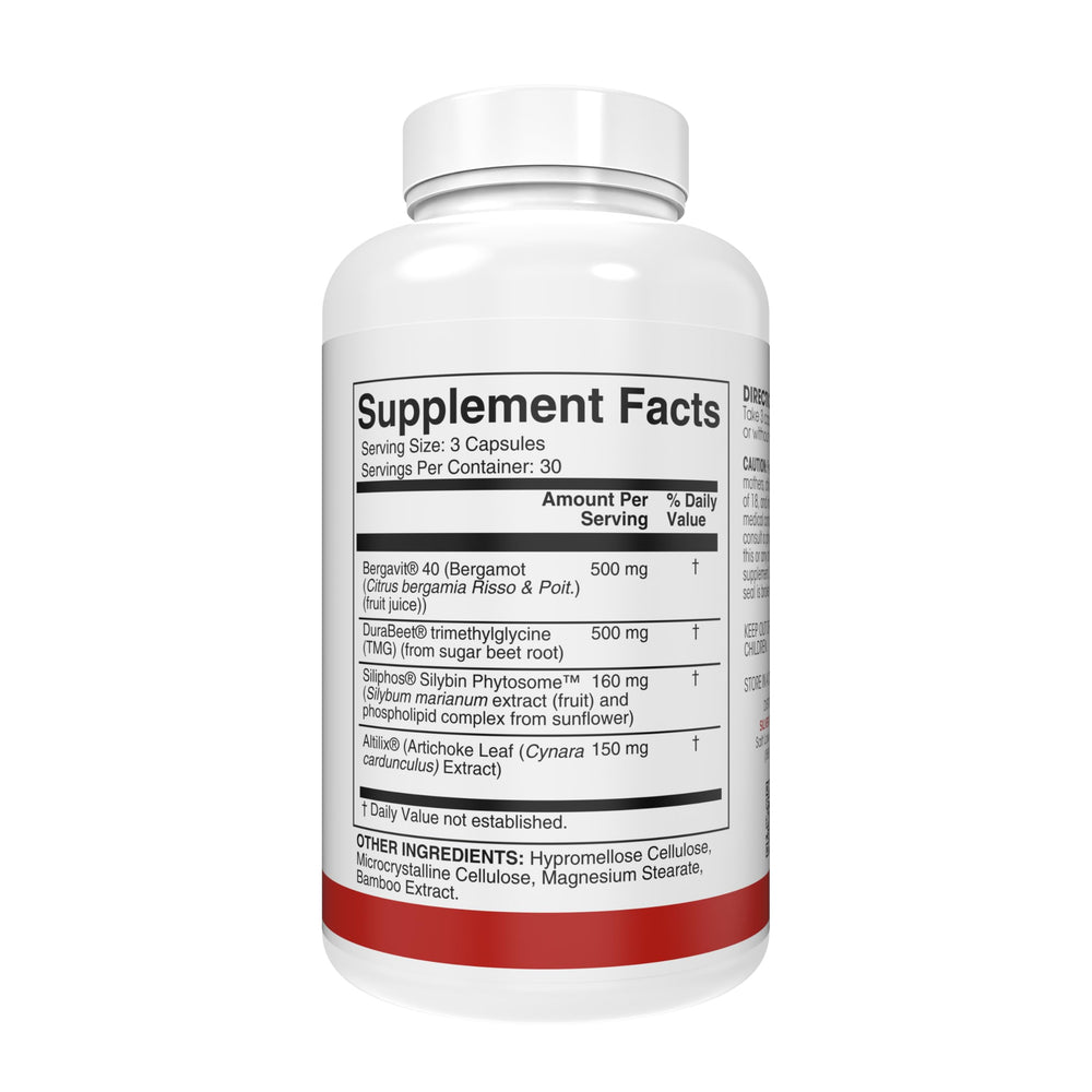 Close-up of Silver Fern Liver Complex label highlighting ingredients.