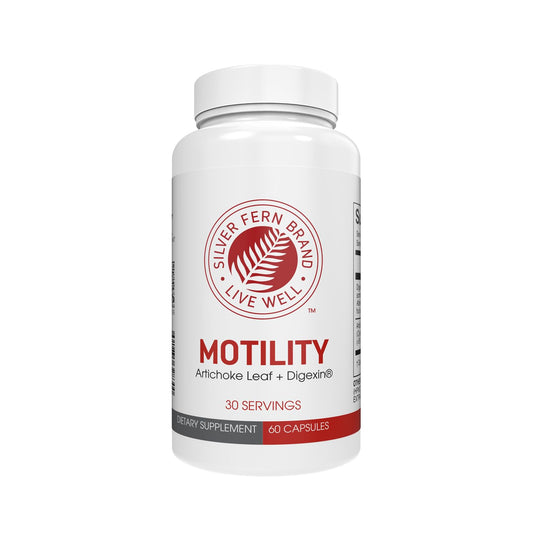 Silver Fern Motility bottle cap emphasizes daily use for consistent support