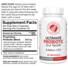 Silver Fern Probiotic label highlights gluten-free and sugar-free formula.