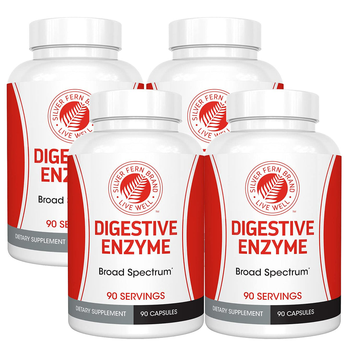 Silver Fern Ultimate Digestive Enzymes bottle with 90 capsules supports meals