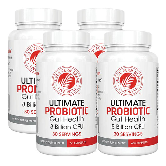 Silver Fern Ultimate Probiotic 4Pack bottle with capsules for daily digestive support.