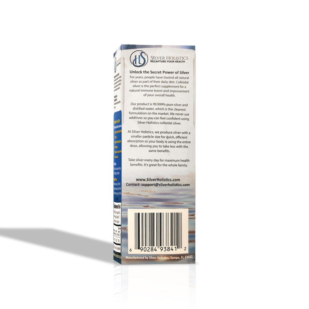 99.999% silver content in SILVER HOLISTICS for high-purity colloidal silver.