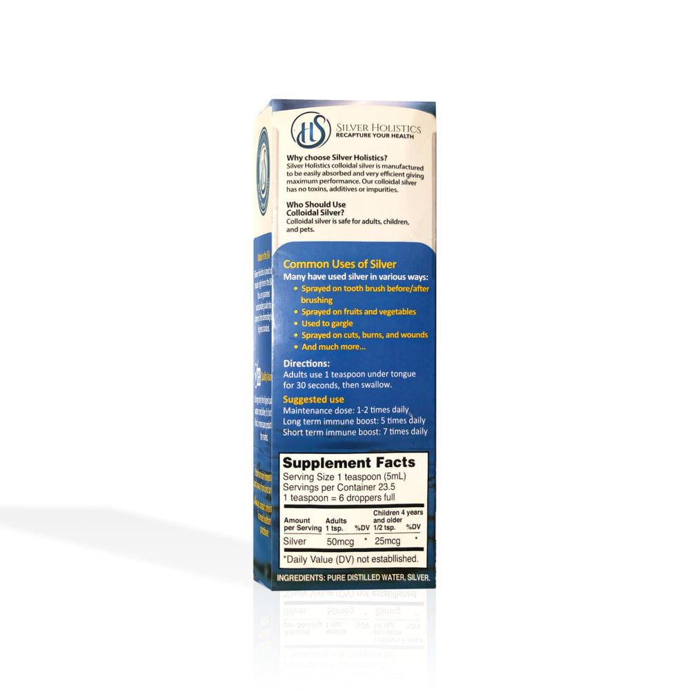 Safe for children and pets with SILVER HOLISTICS premium colloidal silver.