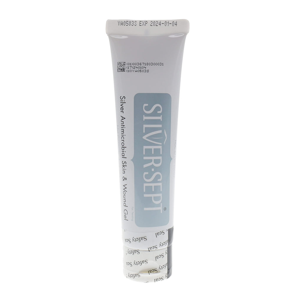 Silver-Sept wound care gel in a clean dressing area for prep