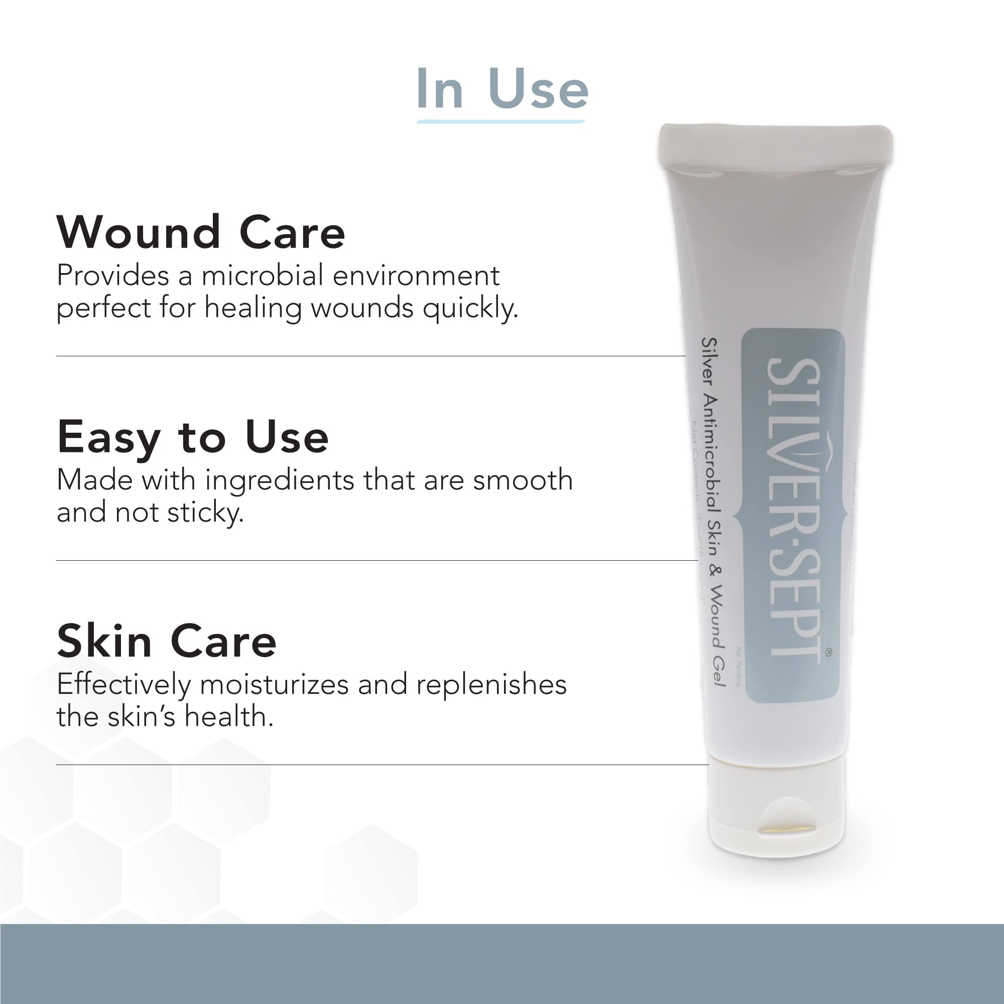 Silver-Sept gel maintains moist wound environment for comfortable healing