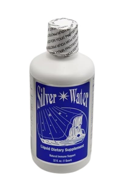 Wayne Rowland Silver Water bottle with label detailing the 3 ppm formula for hydration