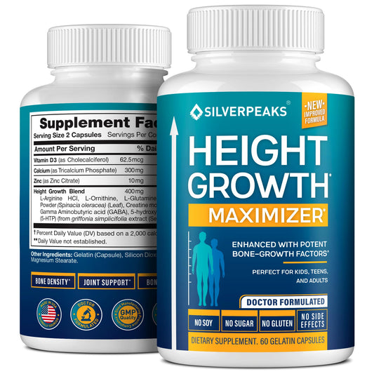 SILVERPEAKS Growth Capsules bottle for easy daily bone support.