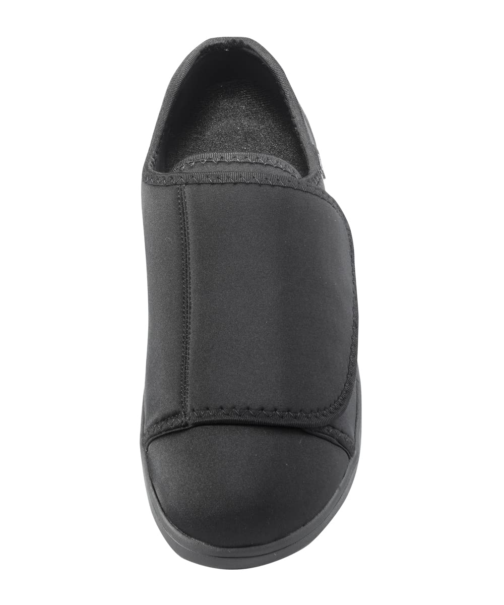 Silvert's Adaptive men's neoprene extra-wide ultra comfort flex shoes front view shows easy slip-on access for swollen feet.
