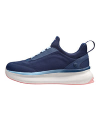 Silverts adaptive shoes with navy slip-on opening for easy wear and edema-friendly fit.