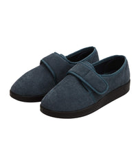 Silvert's adaptive slippers with wide-closure for easy dressing and all-day comfort.