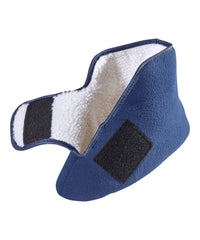 Silvert's navy slippers with adjustable strap for a secure, customizable fit.