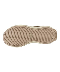 Anti-slip rubber sole supports stable steps on dry and wet surfaces