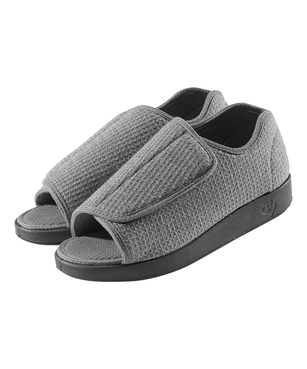 Silvert's diabetic slippers for men with open-closure design for easy on/off.
