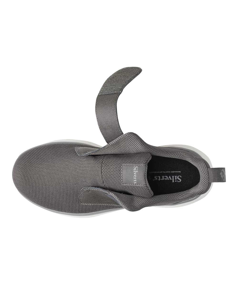 Silvert's Easy Wear extra wide walking shoe graphite with spacers for precise sizing.